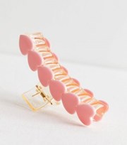 New Look Mid Pink Resin Heart Bulldog Claw Clip